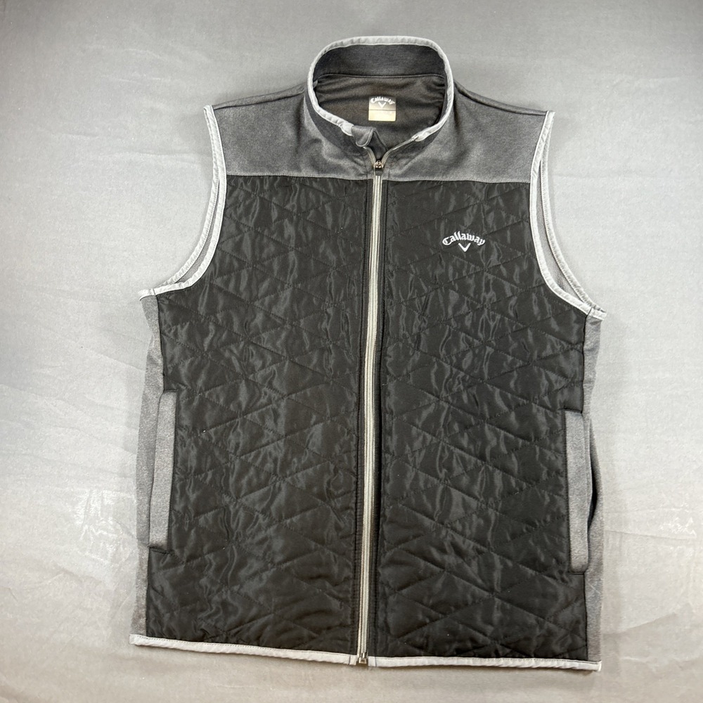 Callaway Golf Black and Gray Quilted Vest Size M